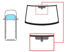 PARE-BRISE VOLKSWAGEN CARAVELLE 2020-2024 AVANT / VERT / ACOUSTIQUE / AVEC BASE MIROIR / AVEC CAPTEUR ROND 27MM / ANTENNE / JOINTS PRÉMONTÉS
