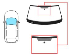 PARE-BRISE VOLKSWAGEN BEETLE 2011-2019 3 PORTES / CABRIOLET / AVANT / VERT / ACOUSTIQUE / AVEC BASE MIROIR / JOINTS PRÉMONTÉS