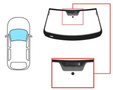 PARE-BRISE VOLKSWAGEN BEETLE 2011-2019 CABRIOLET / AVANT / VERT / ACOUSTIQUE / AVEC BASE MIROIR / ANTENNE / JOINTS PRÉMONTÉS