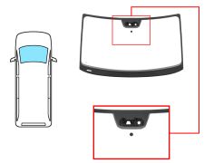 PARE-BRISE VOLKSWAGEN CRAFTER 2017-> AVANT / VERT / AVEC BASE MIROIR / AVEC CAPTEUR / AVEC SUPPORT CAMÉRA / JOINTS PRÉMONTÉS