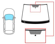 PARE-BRISE VOLKSWAGEN GOLF SPORTSVAN 2014-2018 AVANT / VERT / ACOUSTIQUE / AVEC BASE MIROIR / JOINTS PRÉMONTÉS