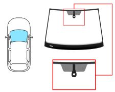 PARE-BRISE VOLKSWAGEN GOLF SPORTSVAN 2014-2018 AVANT / VERT / ACOUSTIQUE / AVEC BASE MIROIR / AVEC CAPTEUR / JOINTS PRÉMONTÉS