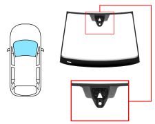 PARE-BRISE VOLKSWAGEN GOLF SPORTSVAN 2014-2018 AVANT / VERT / ACOUSTIQUE / AVEC BASE MIROIR / AVEC CAPTEUR MODIFIÉ / AVEC SUPPORT CAMÉRA / JOINTS PRÉMONTÉS