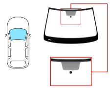 PARE-BRISE VOLKSWAGEN POLO 2017-2021 AVANT / VERT / AVEC BASE MIROIR / JOINTS PRÉMONTÉS 