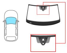 PARE-BRISE VOLKSWAGEN T-ROC 2017-2022 AVANT / VERT / ACOUSTIQUE / AVEC CAPTEUR / AVEC SUPPORT CAMÉRA / JOINTS PRÉMONTÉS INFÉRIEUR ET SUPÉRIEUR