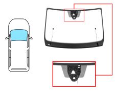 PARE-BRISE FORD TOURNEO CONNECT 2022-> AVANT / VERT / ACOUSTIQUE / CHAUFFANT / AVEC CAPTEUR / AVEC SUPPORT CAMÉRA / JOINTS PRÉMONTÉS 