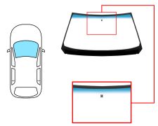 PARE-BRISE VOLVO 460 1990-1997 AVANT / VERT BANDE BLEUE / AVEC BASE MIROIR