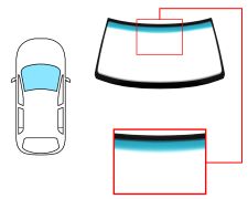 PARE-BRISE VOLVO 850 1991-1996 4 PORTES / BREAK / AVANT / VERT BANDE BLEUE 