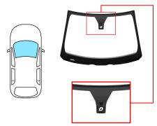 PARE-BRISE VOLVO V50 2004-2007 AVANT / VERT / AVEC BASE MIROIR 22,5CM / AVEC CAPTEUR / JOINTS PRÉMONTÉS