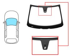 PARE-BRISE VOLVO S40 2004-2007 AVANT / VERT / AVEC BASE MIROIR 20CM / AVEC CAPTEUR / JOINTS PRÉMONTÉS