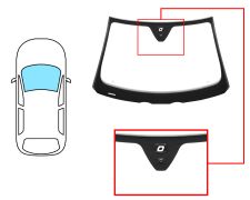 PARE-BRISE VOLVO C70 2005-2009 COUPÉ / CABRIOLET / AVANT / VERT / AVEC BASE MIROIR / AVEC CAPTEUR / JOINTS PRÉMONTÉS