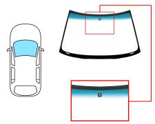 PARE-BRISE VOLVO S40 1996-2001 AVANT / VERT BANDE BLEUE / AVEC BASE MIROIR