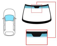 PARE-BRISE VOLVO V70 2000-2004 AVANT / VERT BANDE BLEUE / JOINTS PRÉMONTÉS