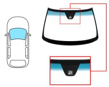 PARE-BRISE VOLVO S60 2000-2005 AVANT / VERT BANDE BLEUE / AVEC CAPTEUR / JOINTS PRÉMONTÉS