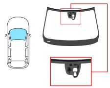 PARE-BRISE VOLVO V60 2010-2014 AVANT / VERT / AVEC BASE MIROIR / AVEC SUPPORT CAMÉRA / JOINTS PRÉMONTÉS