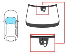 PARE-BRISE VOLVO S60 2010-2014 AVANT / VERT / AVEC BASE MIROIR / AVEC CAPTEUR / AVEC SUPPORT CAMÉRA / JOINTS PRÉMONTÉS