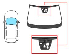 PARE-BRISE VOLVO V60 2010-2014 AVANT / VERT / AVEC BASE MIROIR / AVEC CAPTEUR ROND / AVEC SUPPORT 2 CAMÉRAS / JOINTS PRÉMONTÉS