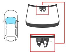 PARE-BRISE VOLVO V60 2010-2014 AVANT / VERT / AVEC BASE MIROIR / AVEC CAPTEUR CARRÉ / AVEC SUPPORT 2 CAMÉRAS / JOINTS PRÉMONTÉS