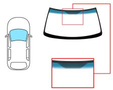 PARE-BRISE VOLVO V70 1997-2000 AVANT / VERT BANDE BLEUE