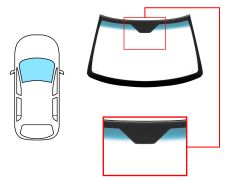 PARE-BRISE VOLVO S80 1998-2006 AVANT / VERT BANDE BLEUE DE 14CM