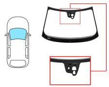 PARE-BRISE VOLVO S80 2006-2011 AVANT / VERT / AVEC BASE MIROIR / AVEC CAPTEUR ROND / AVEC SUPPORT CAMÉRA / JOINTS PRÉMONTÉS