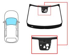 PARE-BRISE VOLVO XC60 2008-2013 AVANT / VERT / AVEC BASE MIROIR / AVEC CAPTEUR ROND / AVEC SUPPORT 2 CAMÉRAS / JOINTS PRÉMONTÉS