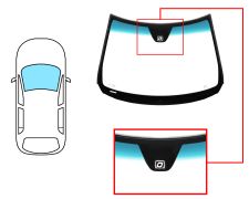 PARE-BRISE VOLVO XC90 2003-2007 AVANT / SOLEXTRA / BANDE BLEUE / AVEC CAPTEUR / JOINTS PRÉMONTÉS