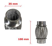 Tuyau Fléxible d´échappement 35mm Diamètre x 100mm Longueur 