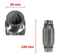 Tuyau Fléxible d´échappement 35mm Diamètre x 150mm Longueur 