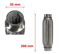 Tuyau Fléxible d´échappement 35mm Diamètre x 200mm Longueur 