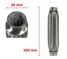 Tuyau Fléxible d´échappement 35mm Diamètre x 250mm Longueur 