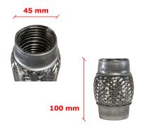 Tuyau Fléxible d´échappement 45mm Diamètre x 100mm Longueur 