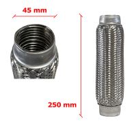 Tuyau Fléxible d´échappement 45mm Diamètre x 250mm Longueur 