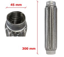 Tuyau Fléxible d´échappement 45mm Diamètre x 300mm Longueur 