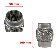 Tuyau Fléxible d´échappement 50mm Diamètre x 100mm Longueur 