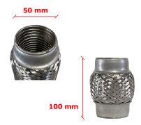 Tuyau Fléxible d´échappement 50mm Diamètre x 100mm Longueur 