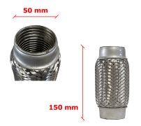 Tuyau Fléxible d´échappement 50mm Diamètre x 150mm Longueur 