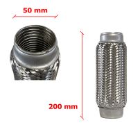 Tuyau Fléxible d´échappement 50mm Diamètre x 200mm Longueur 