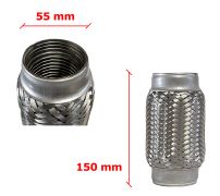 Tuyau Fléxible d´échappement 55mm Diamètre x 150mm Longueur 