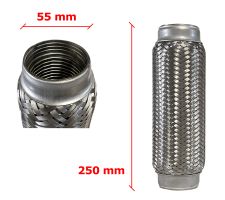 Tuyau Fléxible d´échappement 55mm Diamètre x 250mm Longueur 