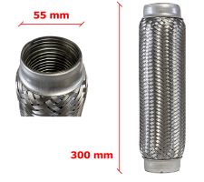 Tuyau Fléxible d´échappement 55mm Diamètre x 300mm Longueur 