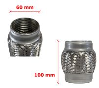 Tuyau Fléxible d´échappement 60mm Diamètre x 100mm Longueur 