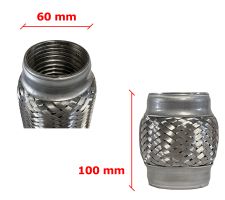 Tuyau Fléxible d´échappement 60mm Diamètre x 100mm Longueur 