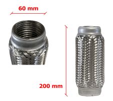 Tuyau Fléxible d´échappement 60mm Diamètre x 200mm Longueur 