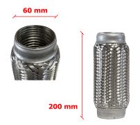 Tuyau Fléxible d´échappement 60mm Diamètre x 200mm Longueur 