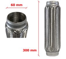 Tuyau Fléxible d´échappement 60mm Diamètre x 300mm Longueur 