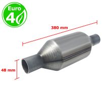 CATALYSEUR UNIVERSEL ROND EURO 4 ESSENCE / DIESEL SANS SONDE ENTRÉE 48MM DIAMÈTRE x 380MM LONGEUR