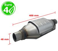 CATALYSEUR UNIVERSEL RECTANGULAIRE EURO 4 ESSENCE / DIESEL SANS SONDE ENTRÉE 48MM DIAMÈTRE x 400MM LONGEUR