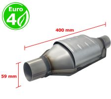 CATALYSEUR UNIVERSEL RECTANGULAIRE EURO 4 ESSENCE / DIESEL SANS SONDE ENTRÉE 59MM DIAMÈTRE x 400MM LONGEUR